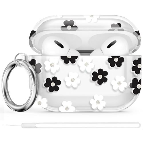 Maxjoy for AirPods Pro 2nd Generation Case, Clear AirPods Pro 2 Case for Women Girly Cute Protective AirPod Pro 2 Cover with Keychain Strap for AirPod Pro 2nd Gen Cover 2023/2022, Floral