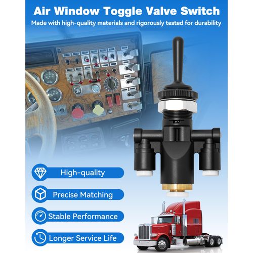 818-0007-000 Air Window Toggle Valve Switch for Peterbilt 379 Kenworth Truck Replace 8180007000