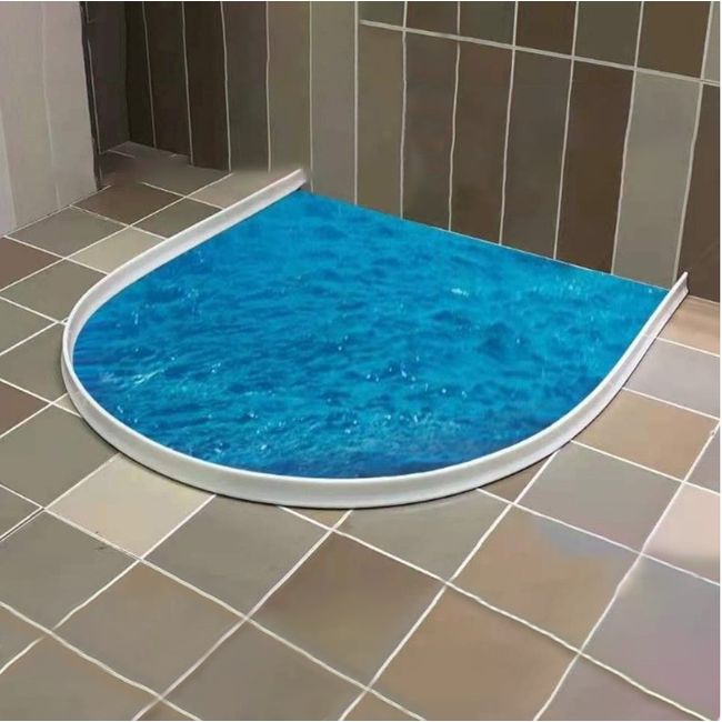 Silicone Shower Water Barrier Stopper Bathroom Waterproof Kitchen Floor  Strip