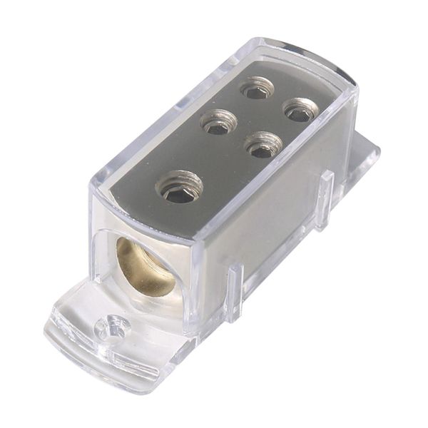 4-Way 1X 4AWG 4X 8AWG Output/Ground Cable Splitter Distribution