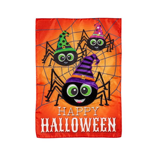 Evergreen Flag Halloween Garden Welcome Flag (Spiders)