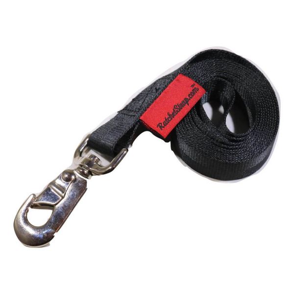 SOFT BLACK PET LEASH WITH SNAP HOOK | RatchetStrap.com