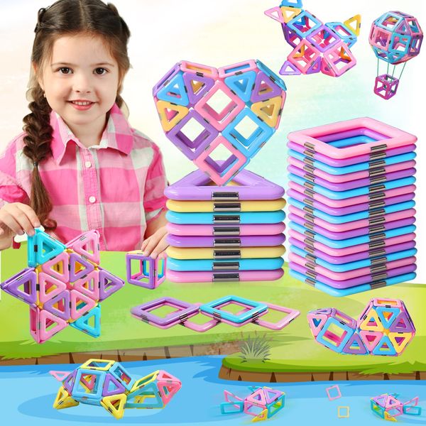 Magnetic Building Blocks Magnetic Tiles Toys for 3 4 5 6 Years Old Boys Girls Kids Gifts Magnetic Tile Construction Learning Educational Toys for 3 year old Girls Boys Christmas Birthday