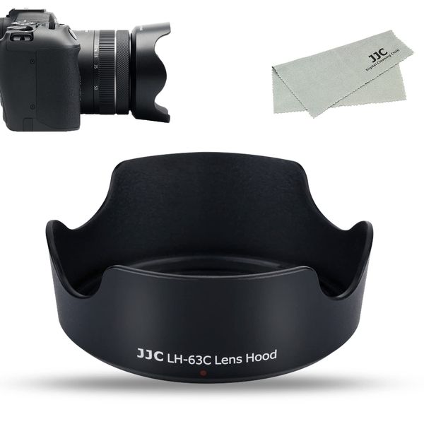 JJC EW-63C Reversible Lens Hood for Canon EOS R8 + RF 24-50mm F4.5-6.3 IS STM & Canon EF-S 18-55mm F3.5-5.6 IS STM & EF-S 18-55mm F4-5.6 IS STM Lens Compatible with Canon EW-63C