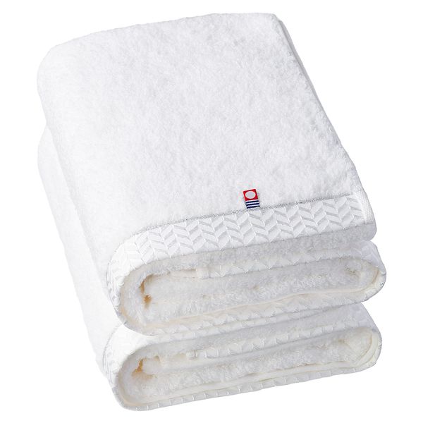 Imabari Towel, Bath Towel, 100% Cotton, Set of 2, Ultra Thick, Premium, High Quality Long Pile, Sweet Twisted Twine, White, Imabari, Fluffy, Fluffy, Quick Drying, Instant Absorption, Made in Japan,