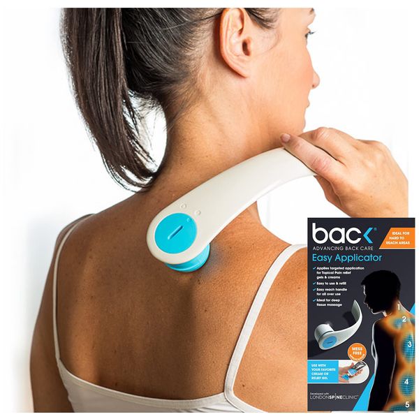 BACK Easy Applicator | Deep Tissue Massager and Application of Your Favorite Topical Gel or Cream to Hard to Reach Areas