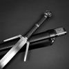 One Hand Silver Sword Medieval Knight Sword with Scabbard. for Collection, Gift and Medieval Outdoor Cosplay Fairs and Shows (Black-311)