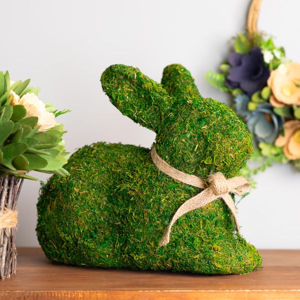 Northlight Green Moss Sitting Easter Bunny Rabbit Spring Figure - 11"