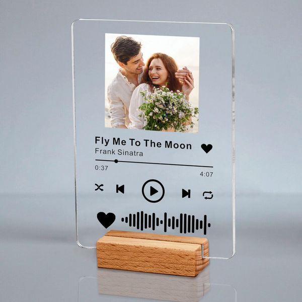 Personalised from Spotify Plaque Acrylic Music Plaque Personalised Gifts for Him Her Women Men Fathers Day Custom Gift for Anniversary Christmas Birthday Mothers Day