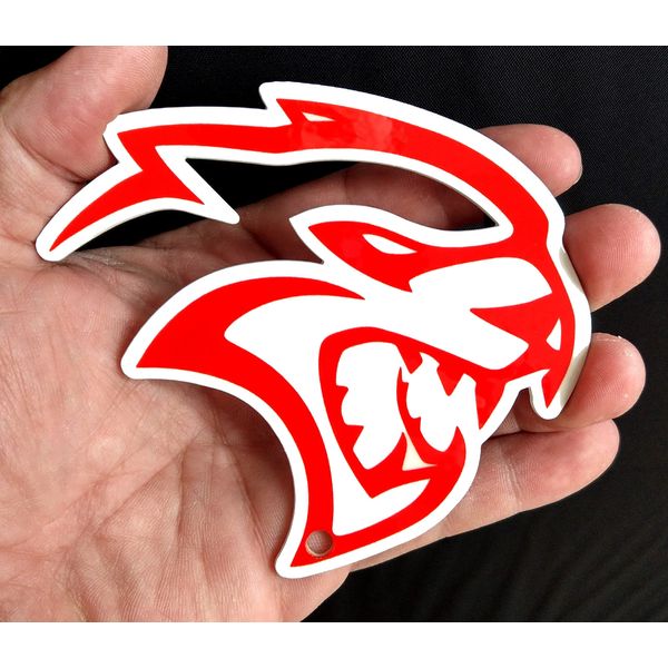 Dodge Hellcat Logo Steel Magnet - Red (Magnet - 4" X 3.8")