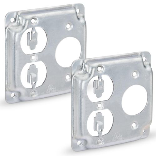 OHLECTRIC 4-inch Square Exposed Work Cover 1 Duplex Receptacle and 15A 1.406"– Made from Galvanized steel, 5/8” Raised Electrical Exposed Cover (2-Pack)