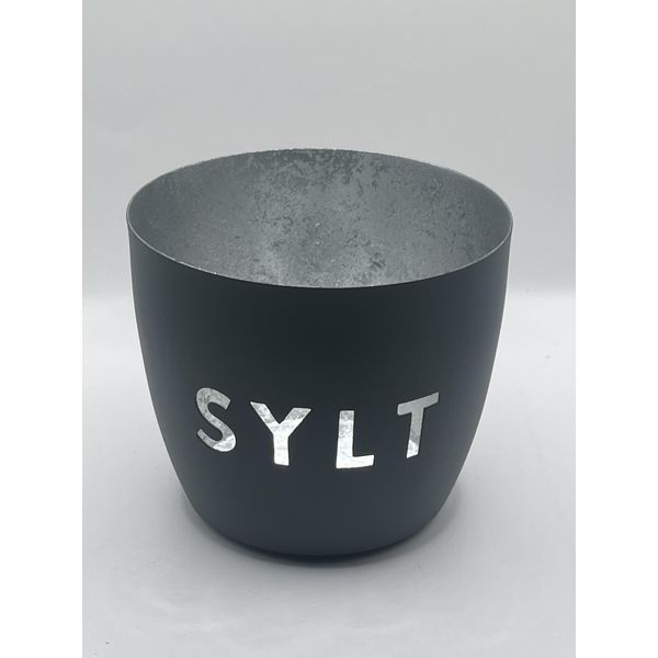 Windlicht Eisen 10cm Anthrazit-Silber Moin oder Sylt (Sylt)