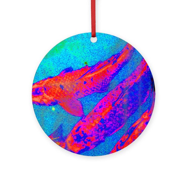 CafePress Bright Coy Round 4" MDF Holiday Ornament