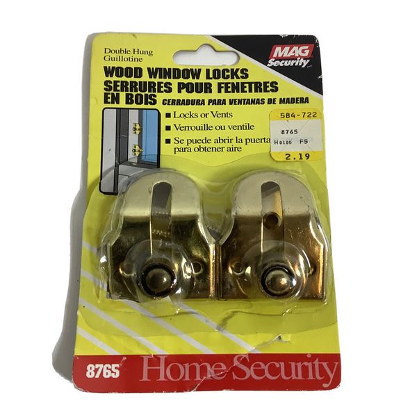 Vintage Mag Security Wood Window Locks # 8765 NOS