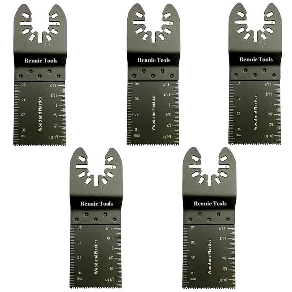 Rennie Tool Company - Pack of 5 - Oscillating Multi Tool Blades Set Compatible with Dremel Fein Multimaster Makita Bosch Etc