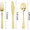 180 Pieces Disposable Plastic Gold Silverware Cutlery - Plastic Flatware Set ...