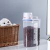 Rice Stocker, Rice Dispenser, Rice Container, Compact, Space-saving, Freshness Keep, Includes Measuring Cup, Storage Container, Transparent Visualization, Drawing, Horizontal, Dagashi Storage, Sugar,