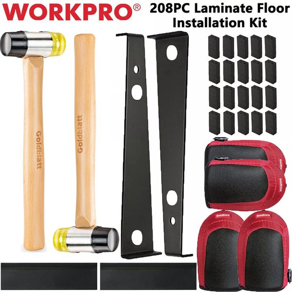 208PCS Laminate Floor Installation Kit Pull Bar Mallet Flooring Fitting Tool Set