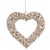 Red Hamper Small Flat Open Wicker Heart, H20 x W1 x D20cm