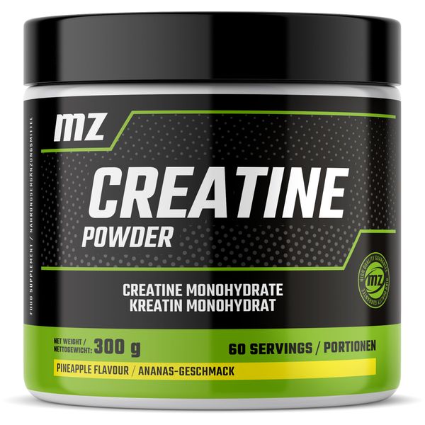 Creatine Powder 300g - Creatine Monohydrate 4150 mg with Magesium per Serving - 60 Servings per Pack - Pineapple Flavour - by MZ