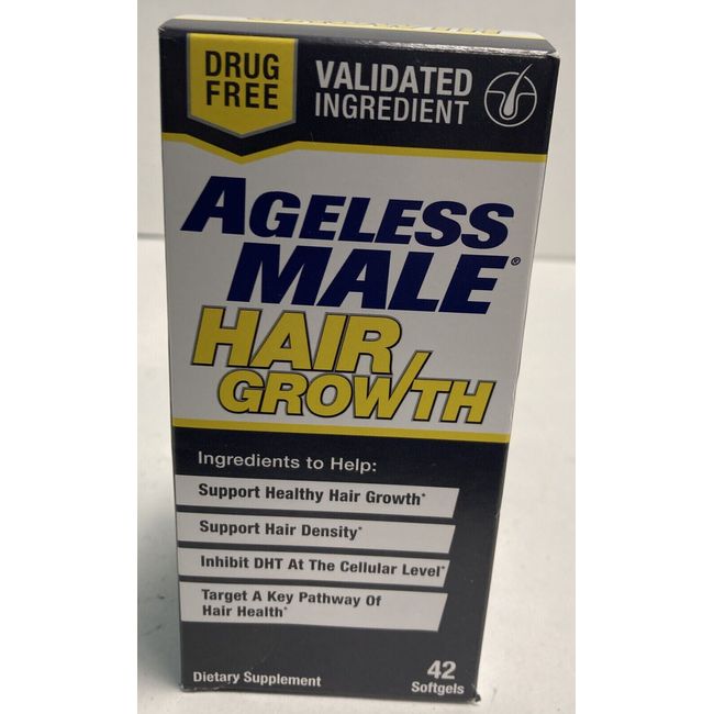 Ageless Male Hair Growth 42 Softgels Exp 6.2025