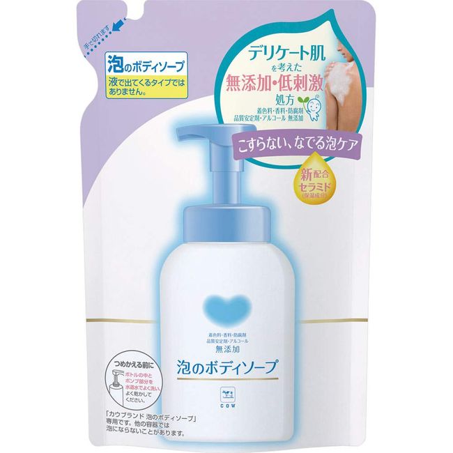 Cow Brand Additive-free Foam Body Soap, Refill, 16.9 fl oz (500 ml), Set of 6