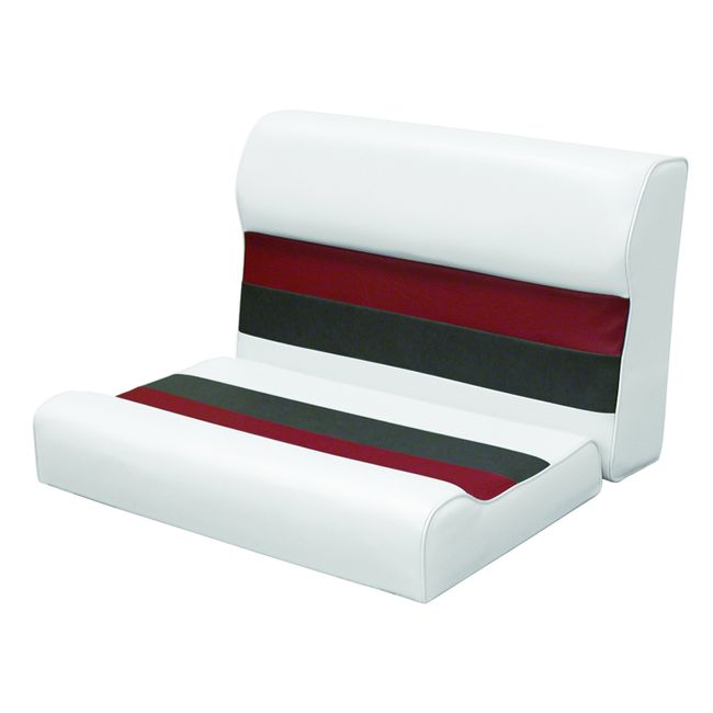 Wise 8WD95-1009 Deluxe Series 28" Pontoon Bench Seat Cushion Set (Base Required to Complete), White/Red/Charcoal