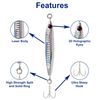 5 Pack 60g Vertical Casting Jigs Set with Super Sharp Treble Hooks, Silver - Saltwater & Freshwater Compatible