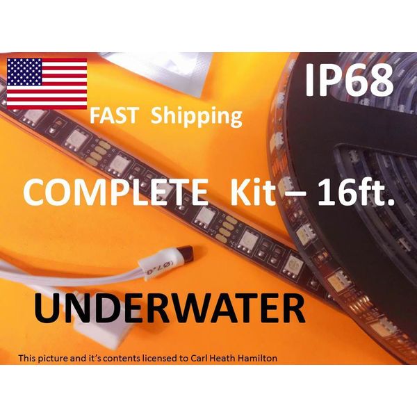 300 Underwater LED Lights -- 16ft strip -- Remote Control -- IP68 SUBMERSABLE