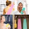TENQUAN 3 Pieces Exfoliating Net African Sponges Bath Sponge Exfoliating Body Scrubber Shower Scrubber Skin Smoother for Men & Women Clean and Clear Exfoliating Daily Wash (Pink Green Yellow)