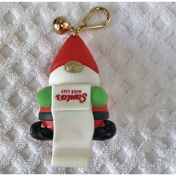 Bath & Body Works Santa's Nice List Elf  Hand Sanitizer Holder Keychain Clip