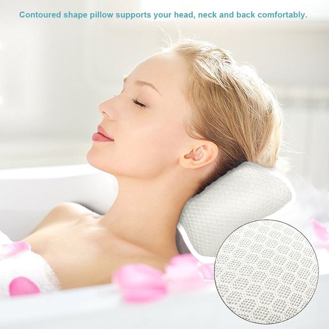 Coastacloud Non-Slip Bathtub Mattress Cushion with Large Suction Cups, Full Body Spa Bath Pillow Mat, Comfort Support Your Head, Neck, Shoulder, Back and Tailbone