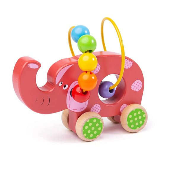 Bigjigs Toys Push Along Elephant Bead Frame