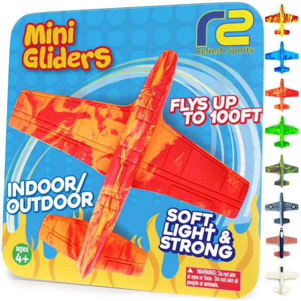 Airplane Toy Foam Glider Plane for Kids: Best Outdoor Toys for Boys & Girls - Kids Stocking Stuffers for Kids & Fun Flying Gliders Easy Throwing Air Planes - Great Gifts for Age 4 5 6 7 8 9 Year Olds