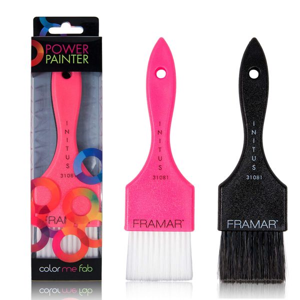 FRAMAR Power Painter Hair Dye Brush – Hair Colour Brush, Tint Brush For Hairdressing Accessories, Tinting Brush For Hair Dye Bowl and Brush Kit, Hair Tint Brush For Hair Dye Kit – 2 Pack