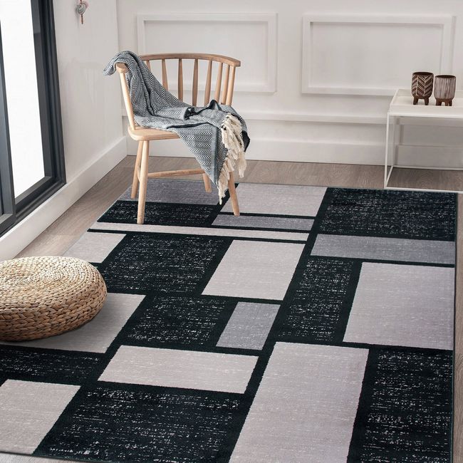 Rugshop Area Rug Contemporary Modern Boxes Design Living Room Rugs Bedroom Rugs