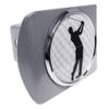 Golf Ball Swing Brushed Chrome Metal Hitch Cover