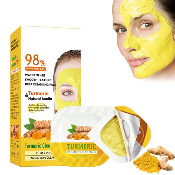 Clay Mask Tumeric, Kurkuma Gesichtsmaske, Anti Aging Mud Film Face Mask, Kurkuma Ton Gesichtsmaske, Kurkuma Anti-Aging-Schlammfilmgesichtsmaske, Mitesser Und Poren