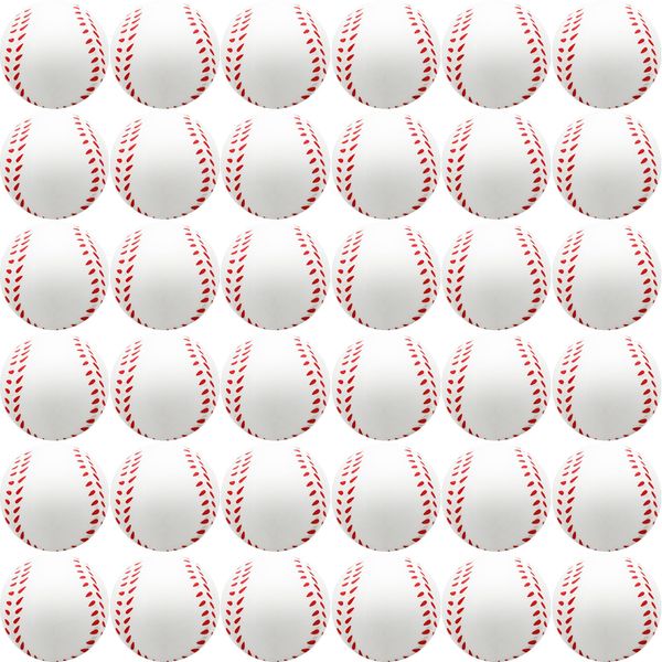 Oleitodh 60 Pcs Baseball Stress Ball, 2.5 Inch Mini Squeeze Foam Baseball Bulk, Baseball Squishy Balls for Kids, Relaxable Sports Ball for Themed Party Favors, Decoration, Anxiety Relief