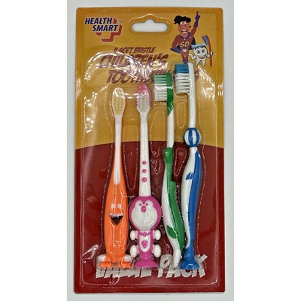 Vintage Health Smart 4 Soft Bristle Children's Kids Toothbrushes New SKU U192