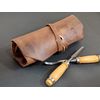 Leather Tool Roll Up Pouch - Leather Tool Wrench Roll/Chisel Bag by Rustic Town