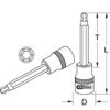 KS Tools 1/2 Inch Bit Socket Hexagon Socket with Ball Head Long 14 mm 200 mm