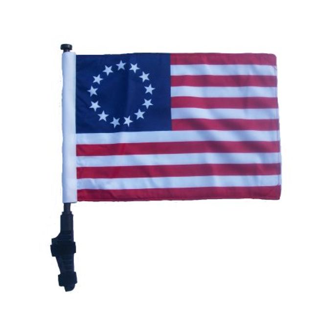 Betsy Ross Golf Cart Flag with SSP Flags EZ On & Off Bracket