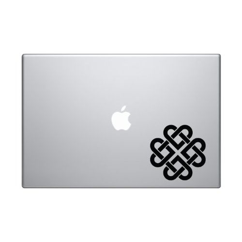 Applicable Pun Celtic Pattern #2 - Knot Medallion Circle Irish Heritage - 5 inch Black Vinyl Decal Sticker for Cars, Laptops, Trucks, and Glass