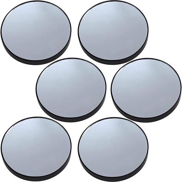 10x Magnification Mirror With Suction Cups Black 3inch Diameter 6pack