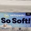 Serta Sertapedic 4pc Twin Sheet Pillowcase Set Soft Gray Deep Pocket Boxer Hem
