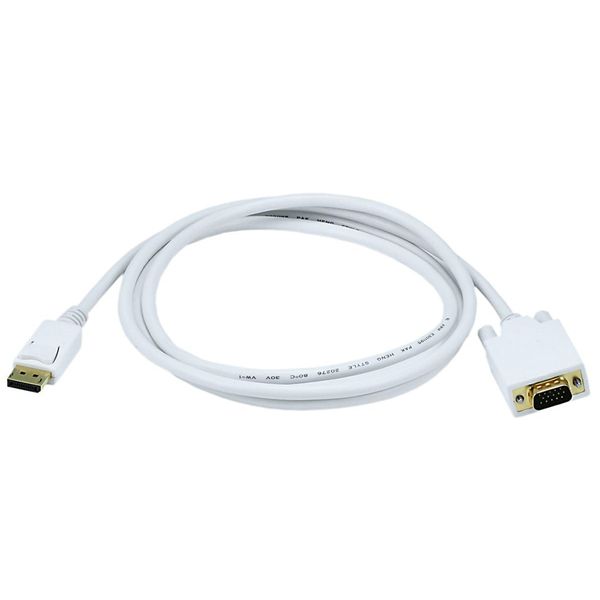 Monoprice 6ft 28AWG DisplayPort to VGA Cable - White