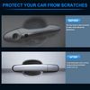 Generic 4pcs Car Door Handle Scratch Protector, Universal Fit, Carbon Fibre, Black