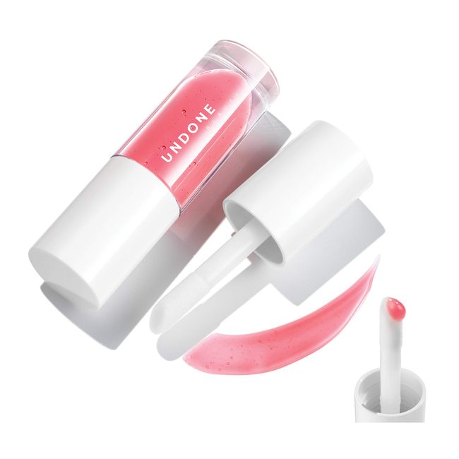 UNDONE BEAUTY Poppa Gloss Moisturizing Tinted Lip Gloss-Balm Hybrid with Long Wear Lieghtweight Formula - Cloudberry Seed Oil Extract for Lip Nourishment & Conditioning - Watercolor Rose