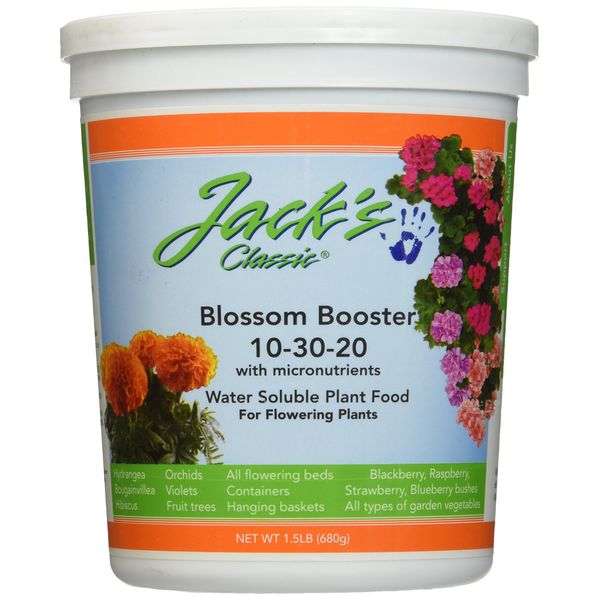 Jack's Classic Blossom Booster 10-30-20 Water Soluble Plant Food for Flowering Plants, 1.5lb